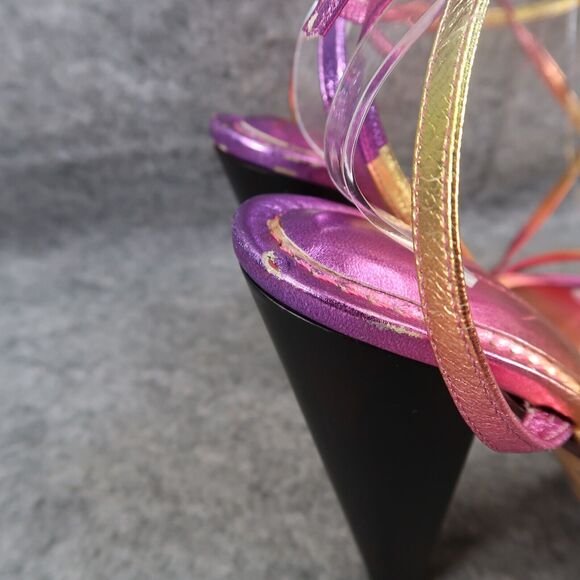 Isabel Marant Shoes Womens 41 Sandals Aliza Ombre Leather Metallic Ankle Wrap - Picture 15 of 16